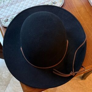Brixton Black Hat with Brown Trim